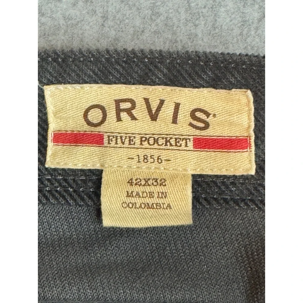 Orvis Mens Five Pocket Corduroy Pants Charcoal Gray Straight Leg 42x32